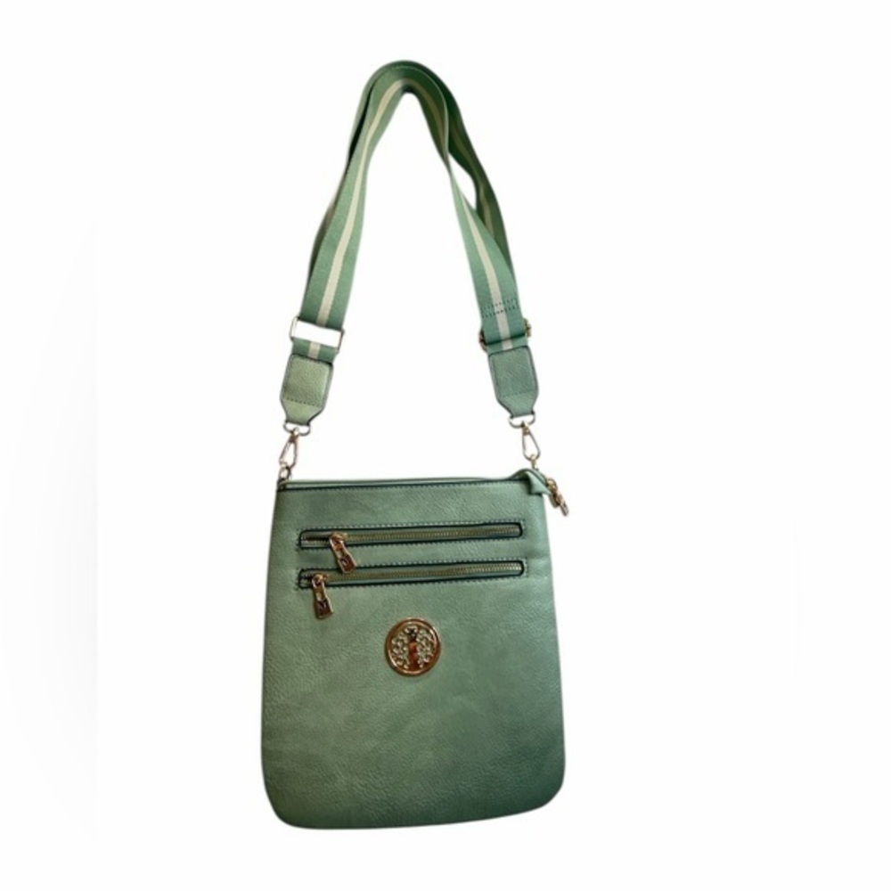 Montana West Select Mint Green Vegan Leather Crossbody Bag - Picture 1 of 10